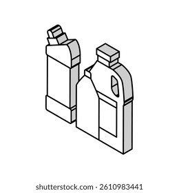 bottle packages plastic waste isometric icon vector. bottle packages plastic waste sign. isolated symbol illustration
