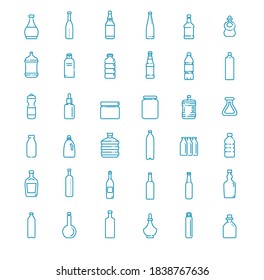 Bottle, packaging collection - vector icons