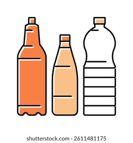 bottle packaging plastic waste color icon vector. bottle packaging plastic waste sign. isolated symbol illustration