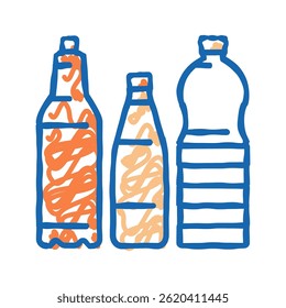 bottle packaging plastic waste doodle icon sketch vector. bottle packaging plastic waste sign. isolated symbol illustration