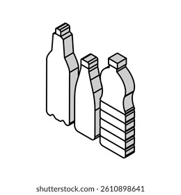 bottle packaging plastic waste isometric icon vector. bottle packaging plastic waste sign. isolated symbol illustration