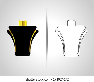 bottle and packaging set of perfume bottles vector format
