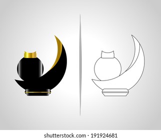 bottle and packaging set of perfume bottles vector format