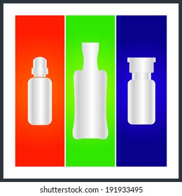 bottle and packaging set of perfume bottles vector format 