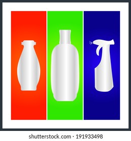 bottle and packaging set of perfume bottles vector format 
