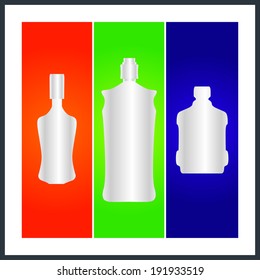 bottle and packaging set of perfume bottles vector format 