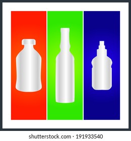 bottle and packaging set of perfume bottles vector format 