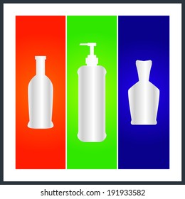 bottle and packaging set of perfume bottles vector format 