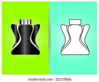 bottle and packaging set of perfume bottles vector format