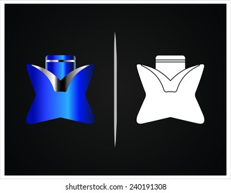 bottle and packaging set of perfume bottles vector format