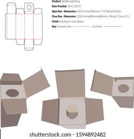 Bottle Packaging structural design die cut vector