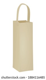 Bottle paper bag template. vector illustration