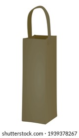 Bottle paper bag template. vector illustration