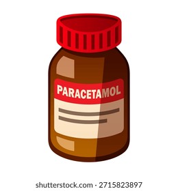 Bottle of paracetamol vector isolated illustration
