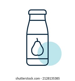 Bottle of pear juice vector icon. Graph symbol for children and newborn babies web site and apps design, logo, app, UI