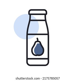 Flasche Birnensaft, Vektorsymbol einzeln. Graph Symbol für Kinder und Neugeborene Website und Design von Apps, Logo, App, UI