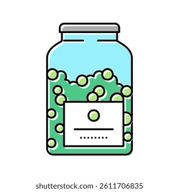 bottle peas color icon vector. bottle peas sign. isolated symbol illustration