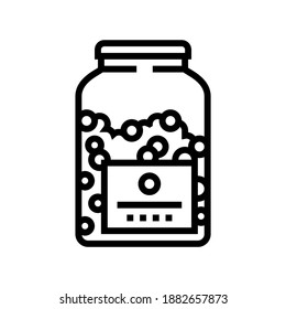 bottle peas line icon vector. bottle peas sign. isolated contour symbol black illustration