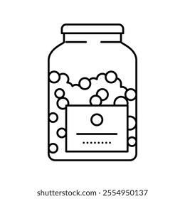 bottle peas line icon vector. bottle peas sign. isolated contour symbol black illustration