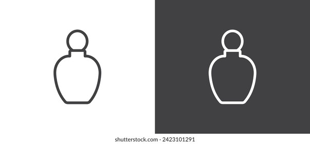 Bottle perfume icon vector. Eau de toilette. Cologne icon vector illustration,  Simple line icon of perfume. linear icons of parfumes in black and white background.
