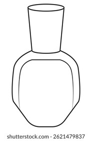 A bottle of perfume. Illustration in outline and vector format. 