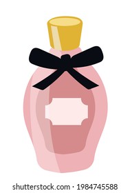 Frasco de perfume aislado en blanco. Ilustración plana del vector