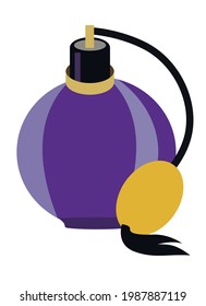Bottle of perfume isolated on white. Vector flat illustration
