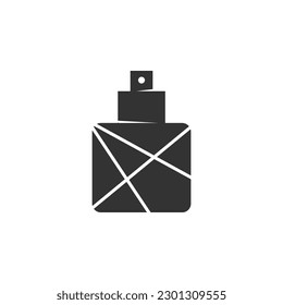 planilla del logotipo del perfume del frasco. Identidad de la marca Ilustración de iconos. Ilustración aislada y plana. Gráfico vectorial