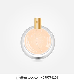 a bottle of perfume on a light background