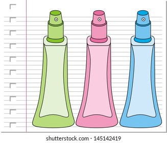 bottle perfume with on paper