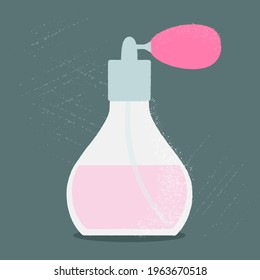 Bottle of perfume in retro style