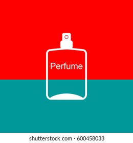 With a bottle of perfume .Vector.