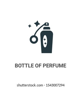 Bottle of perfume vector icon on white background. Flat vector bottle of perfume icon symbol sign from modern art collection for mobile concept and web apps design.