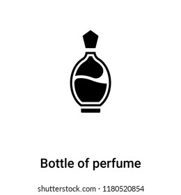 Bottle of perfume icon  vector isolated on white background, logo concept of Bottle of perfume  sign on transparent background, filled black symbol