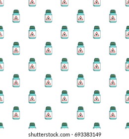 Bottle pest pattern in cartoon style. Seamless pattern vector illustration
