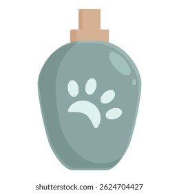 Botella de champú para mascotas presenta una huella de pata, lo que sugiere su uso para perros y gatos
