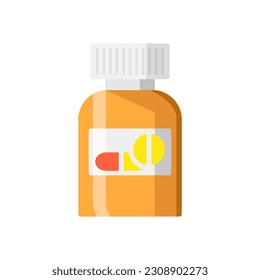 bottle pill icon of color style design vector template