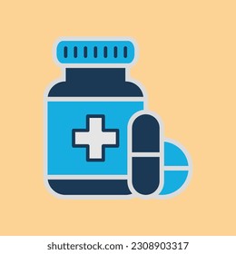 bottle pill icon of color styledesign vector template