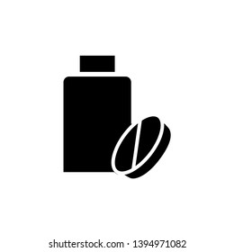 bottle and pill icon flat design