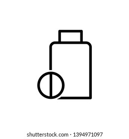 bottle and pill icon flat design