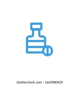 Bottle of pill icon. Line design template. Vector illustration