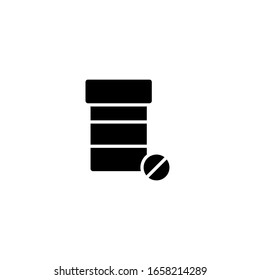 Bottle and pill icon template. Vector illustration  
