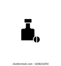 Bottle and pill icon template. Vector illustration  