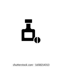 Bottle and pill icon template. Vector illustration  