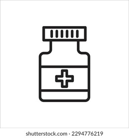 bottle pill line vector new icon
