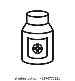 bottle pill line vector new icon