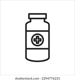 bottle pill line vector new icon