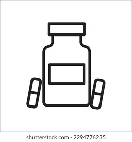 bottle pill line vector new icon