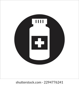 bottle pill line vector new icon