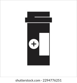 bottle pill line vector new icon